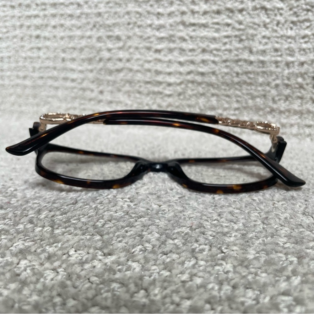 GUESS Tortoise Plastic Gold Tone Rhinestone Optical Eyeglasses Frame 51-17-135 - Picture 8 of 12